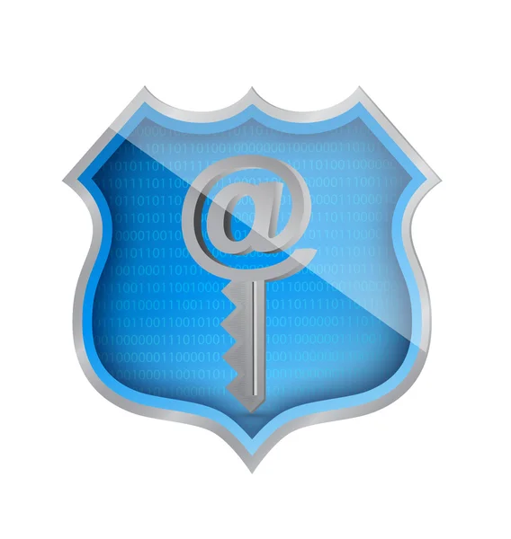 Shield and internet key illustration design — Stock Photo, Image