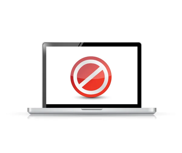 Екран ноутбука з повідомленням, забороненим — стокове фото