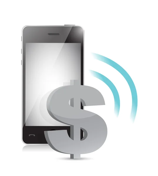 Dollar munt beheer op een mobiele telefoon — Stockfoto
