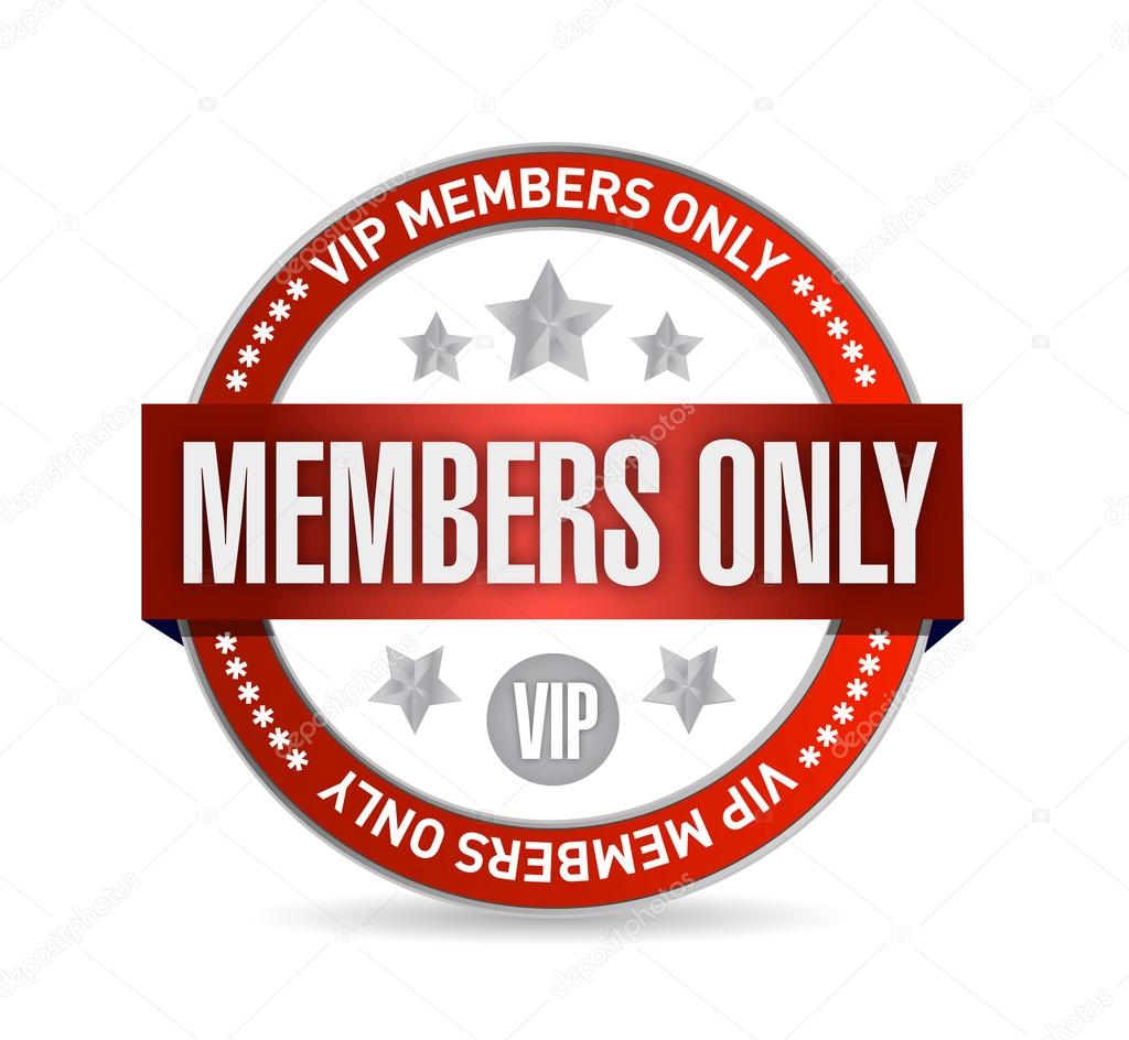 Members only. VIP seal illustration design