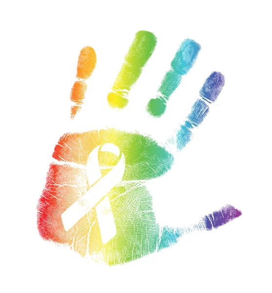 Gay pride şerit el izi çizimi — Stok fotoğraf