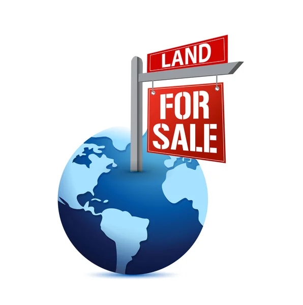 For sale sign on planet Earth illustration — Stock Photo, Image