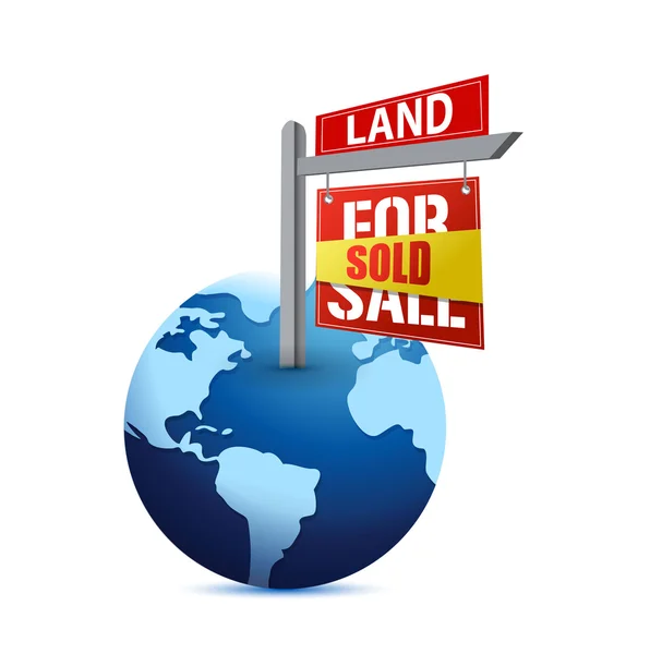 Sold sign on planet Earth illustration — Stock Photo, Image