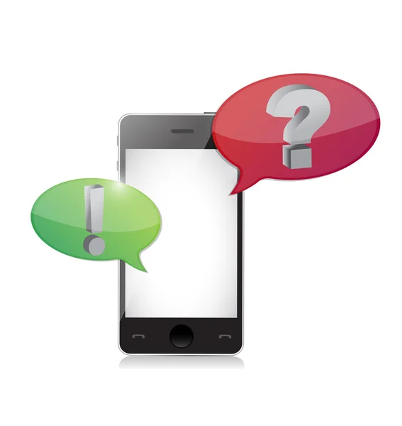 Smart-phone avec discours de questions et réponses — Photo