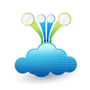 bulut bilgisayar Infographic şablon çizimi