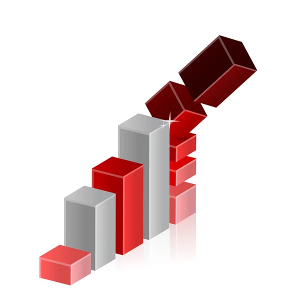 Fallande krisen business bar chart diagram — Stockfoto