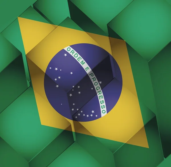 Brasil. Bandera de Brasil 3d cubos ilustración — Foto de Stock