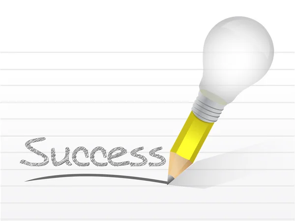 Success light bulb pencil concept illustration — Stock Photo, Image