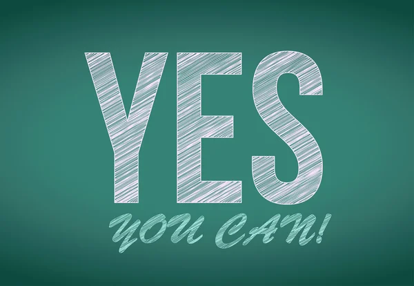 YES you can, written on chalkboard — Stock Photo, Image