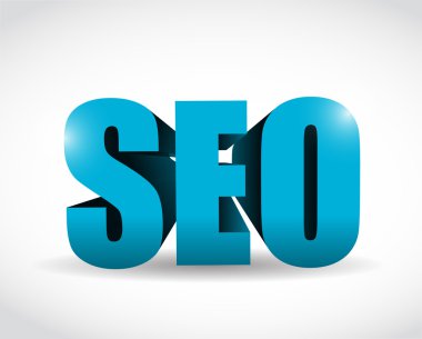 3D metin seo konsept illüstrasyon tasarımı