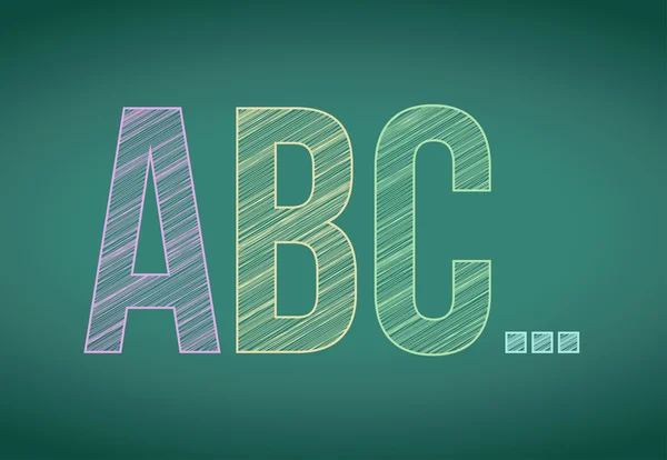 ABC letras e giz no quadro negro — Fotografia de Stock