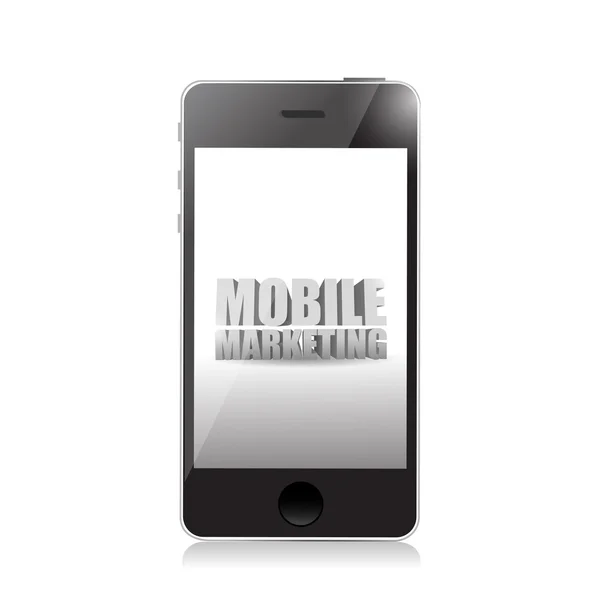 Smart phone with a mobile marketing sign — Stock Photo, Image