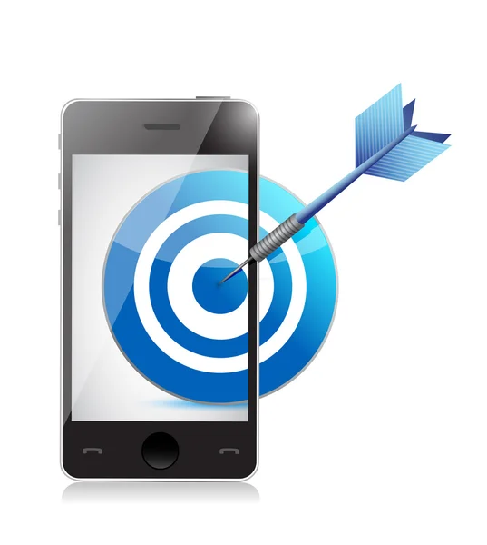 Target on mobile phone illustration design — Stock Photo, Image