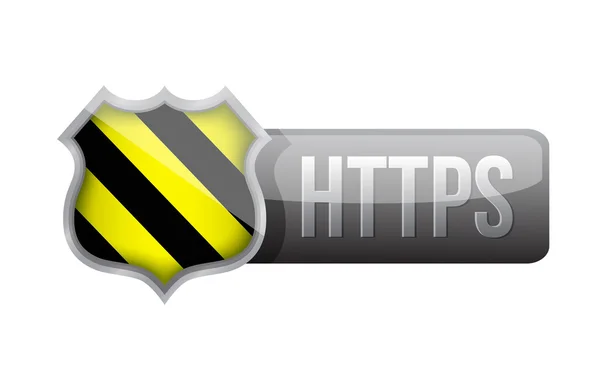 Защита https на белом фоне . — стоковое фото