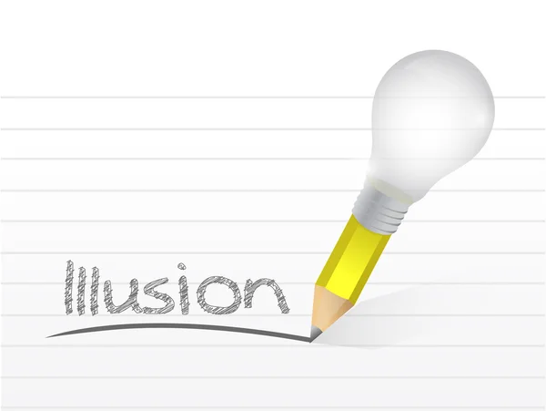 Illusion written with a light bulb idea pencil — Stock Photo, Image