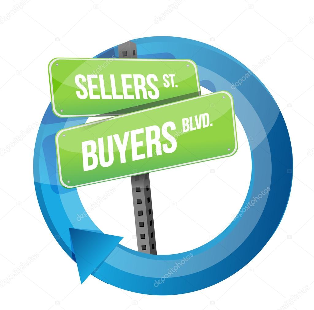 roadsign of words sellers and buyers