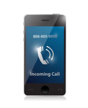 incoming call. modern smart phone clipart