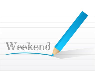 hafta sonu bir not defteri kağıtta yazılı.