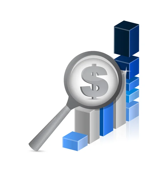 Dollar currency under review. successful graph — Stock Photo, Image