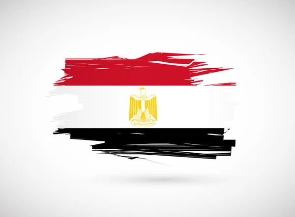 Egypt. Egyptian flag painted with watercolor. — Stock Photo, Image