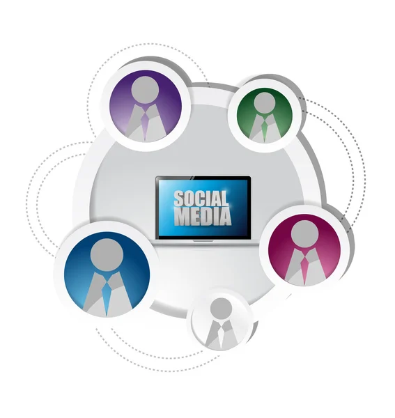 Technology social media network friends diagram — Stock Photo, Image