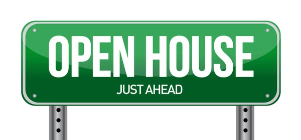 Open house road sign illustration — Stock Photo, Image