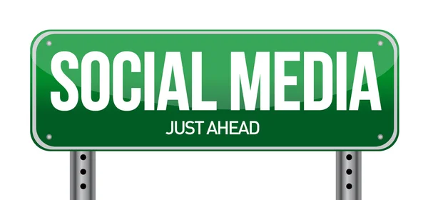 Social media road sign illustration — Stock Photo, Image