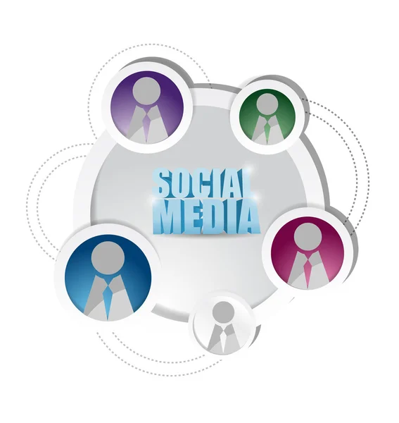 Social media network diagram friends cycle. — Stock Photo, Image