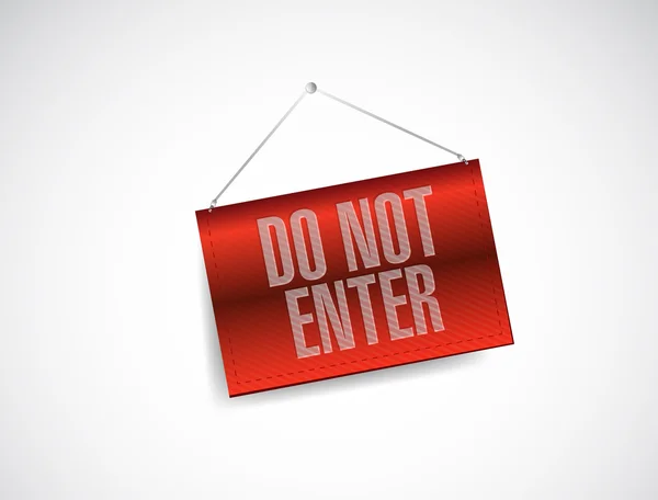 Do not enter hanging banner illustration — Stock Photo, Image