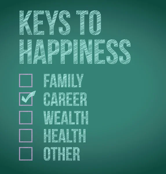 Career keys to happiness illustration design — Stock Photo, Image