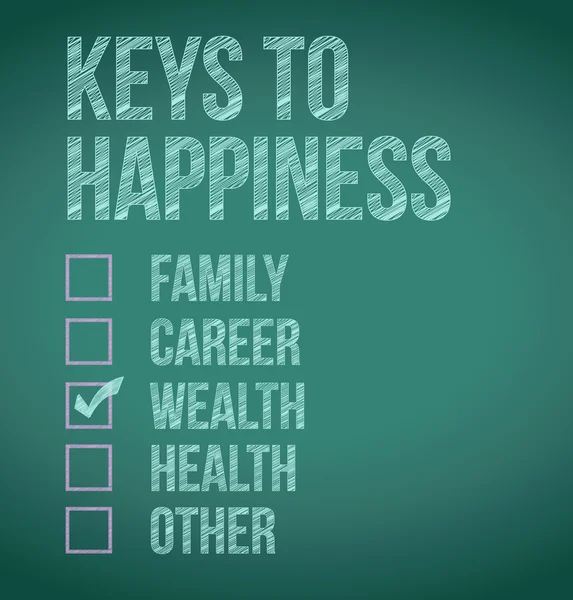 Riqueza. chaves para a felicidade ilustração design — Fotografia de Stock