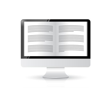 eBook okuyucu. bilgisayar illüstrasyon tasarımı