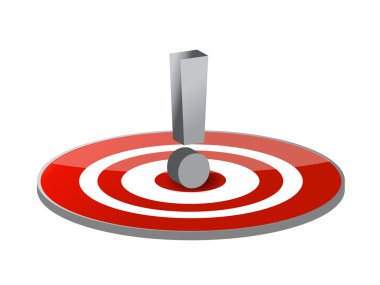 hedef ve ünlem işareti illüstrasyon tasarımı