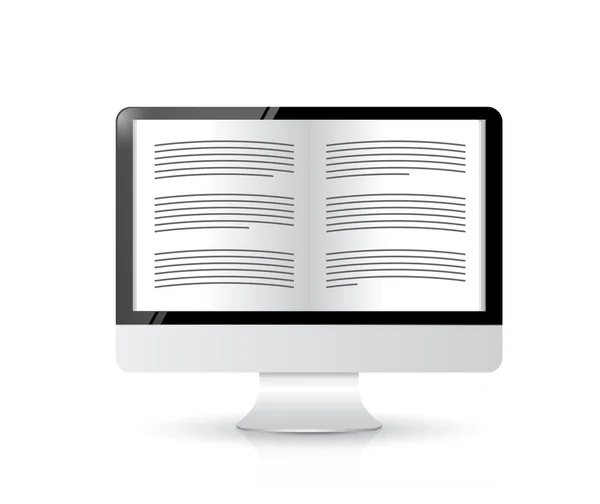 Lettore di ebook. disegno illustrazione del computer — Foto Stock
