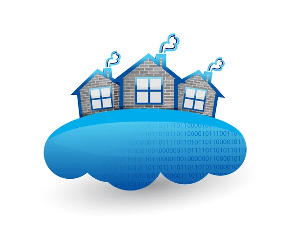 House over clouds. illustration — Stock Photo, Image