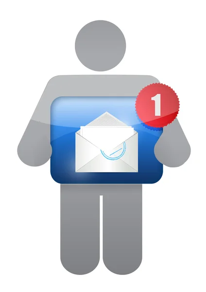 Icona contenente un'email. illustrazione — Foto Stock