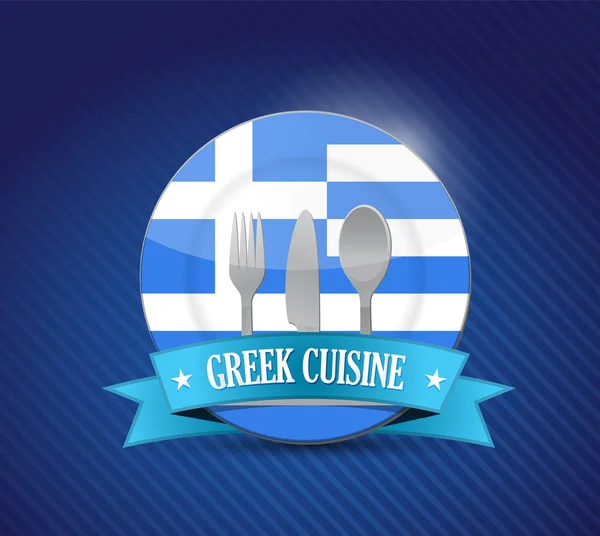 Comida griega restaurante concepto ilustración diseño —  Fotos de Stock