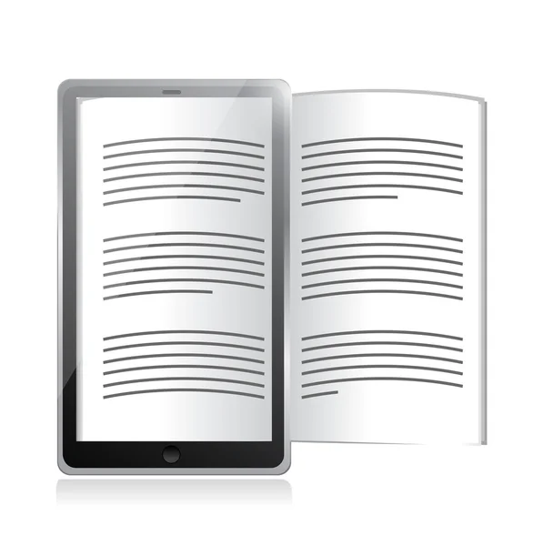 EBook Czytelnik. projekt ilustracja Tablet — Zdjęcie stockowe