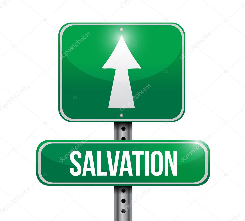 salvation road sign illustration design