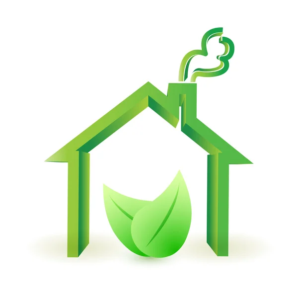 Eco house. leaves illustration design — Stock Photo, Image