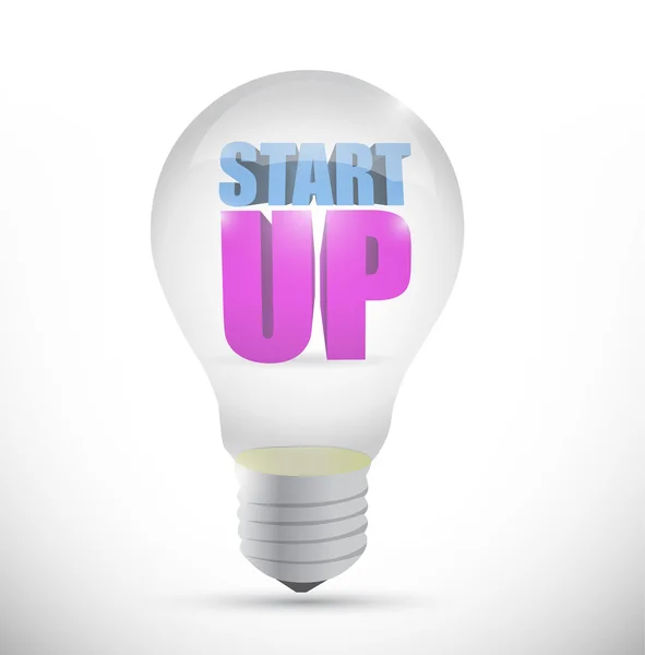 Start up idea light bulb illustration design — Stock Photo, Image