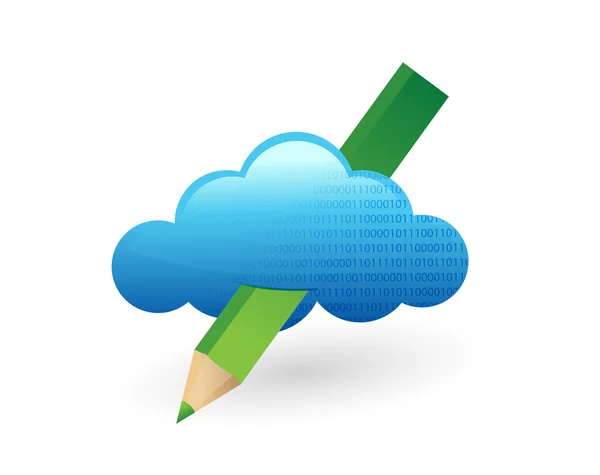 Felhő és a ceruza. ábrán látható tervezési — Stock Fotó