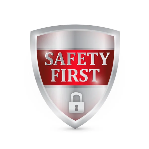 Safety first shield illustration design — Stock Photo, Image