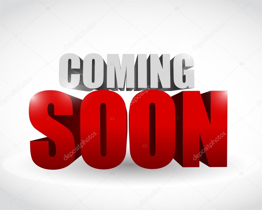 Coming soon 3d text illustration design over white