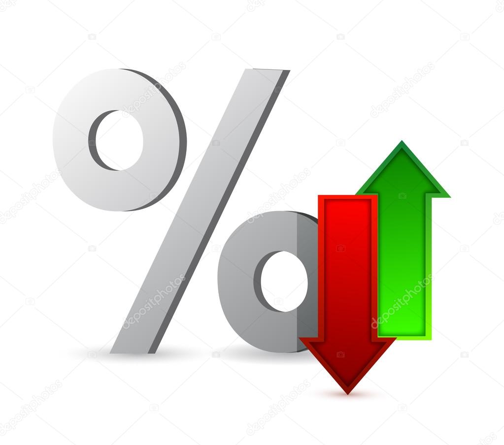 Percentages up and down illustration