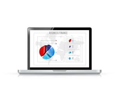 İş Finans grafik ekran dizüstü bilgisayar.