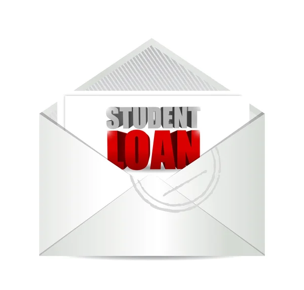 Student Darlehen Mail Illustration Design — Stockfoto