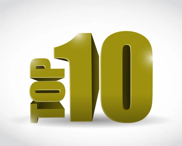 Gouden top tien ondertekenen afbeelding ontwerp — Stockfoto