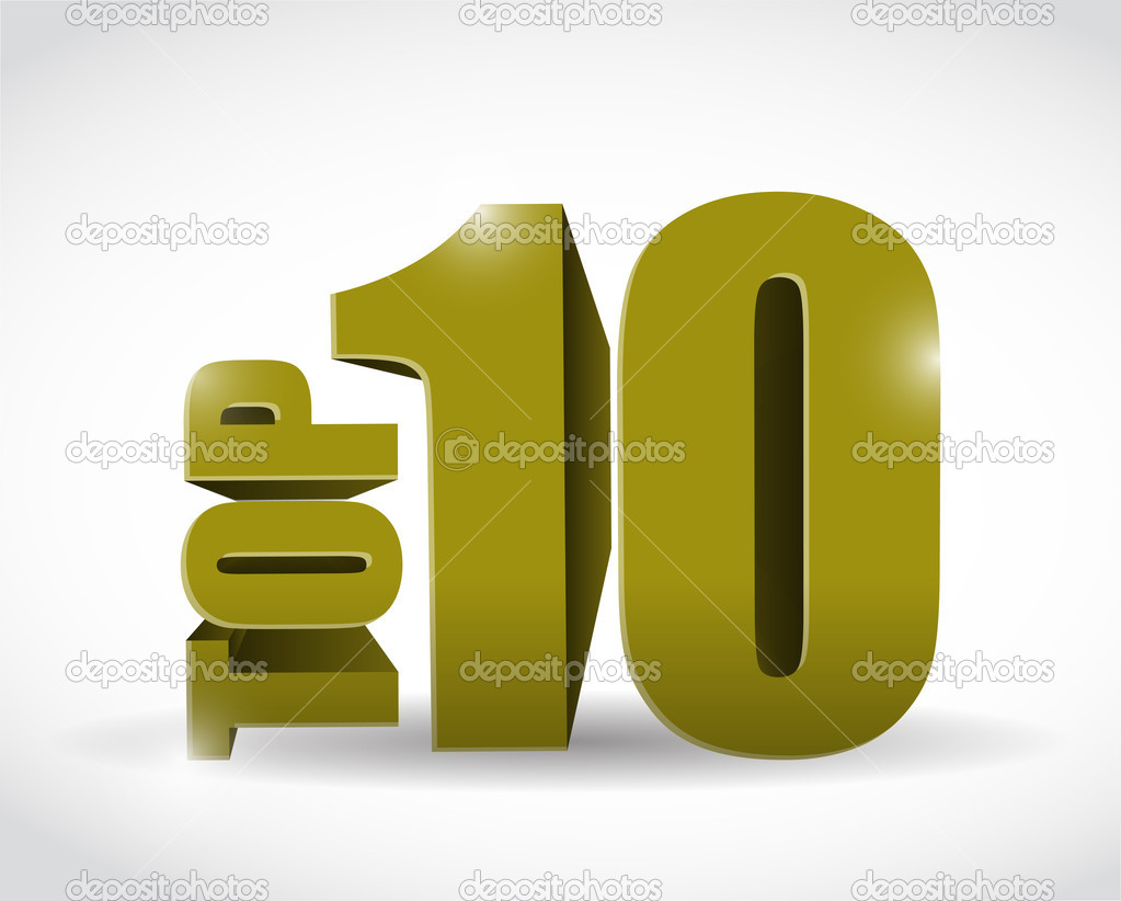 gold top ten sign illustration design