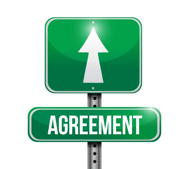 Megállapodás road sign illusztráció design — Stock Fotó